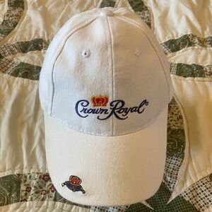 Crown Royal Embroidered White Baseball Cap